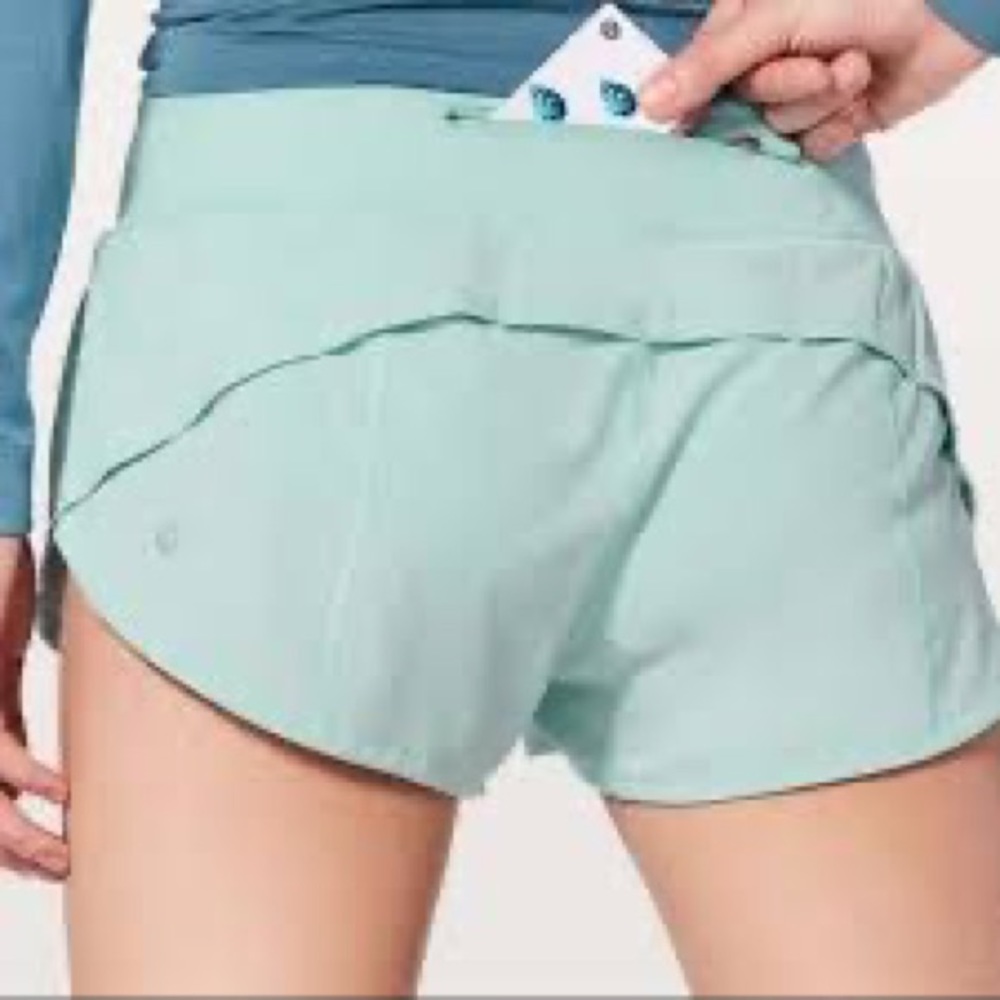 Rare mint green color sped up shorts